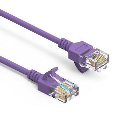 Bestlink Netware CAT6A UTP Slim Ethernet Network Booted Cable 28AWG- 1ft- Purple 100251PU